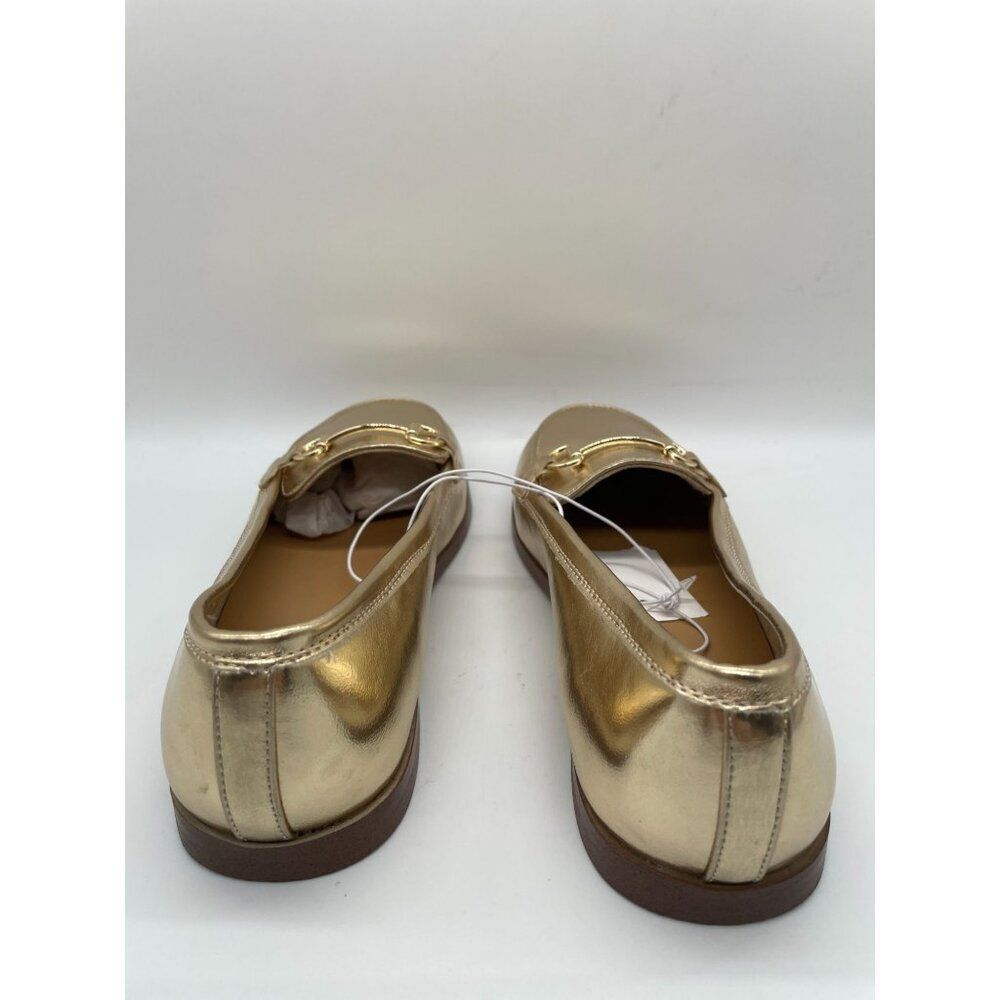 J. Crew Crew Cuts Girls Metallic Gold Horse Bit Loafers‎ Flats Sz 5 Preppy Shool - Picture 9 of 12